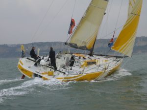 Akilaria 40 sailboat under sail