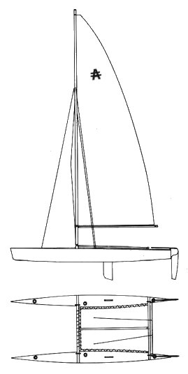 Australis catamaran sailboat under sail