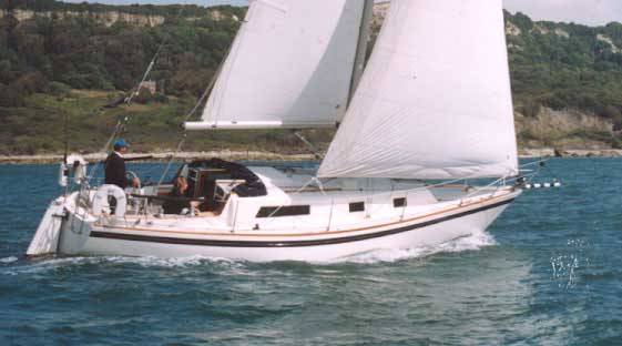 Carter 35 sailboat under sail