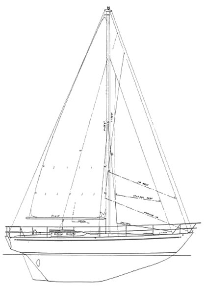 Cartwright 40 sailboat under sail