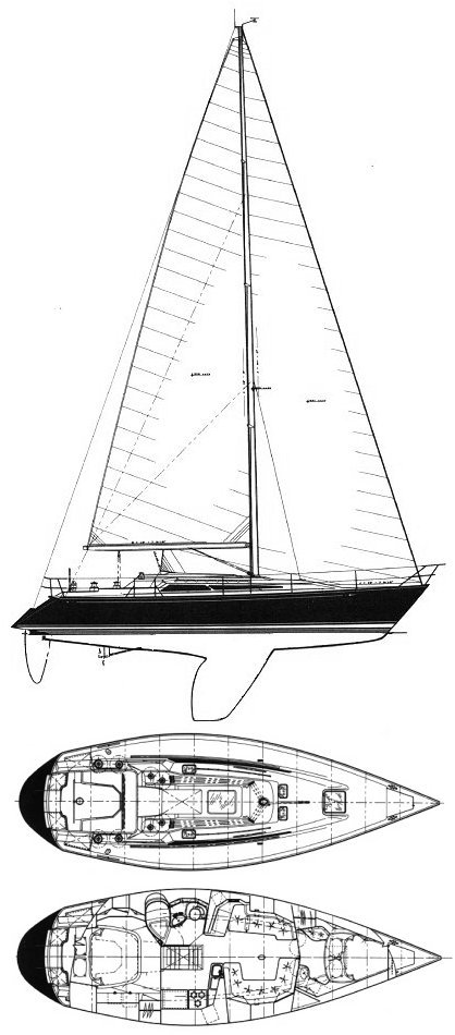 C&C 3740 xl sailboat under sail