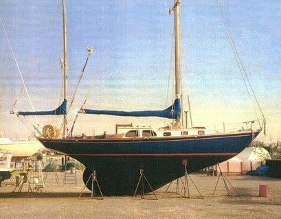 Classic 37 Grampian sailboat under sail