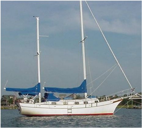Island trader 38 sailboat under sail