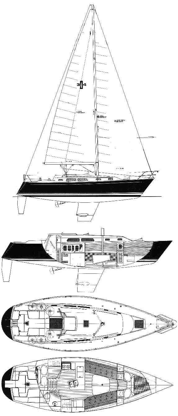 Islander 34 2 sailboat under sail