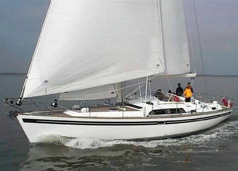 Moody 54 sailboat under sail