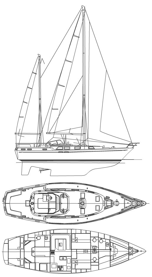 Nautor 50 sailboat under sail