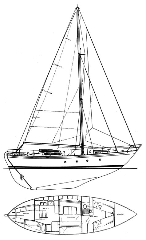 Saga 40 sailboat under sail
