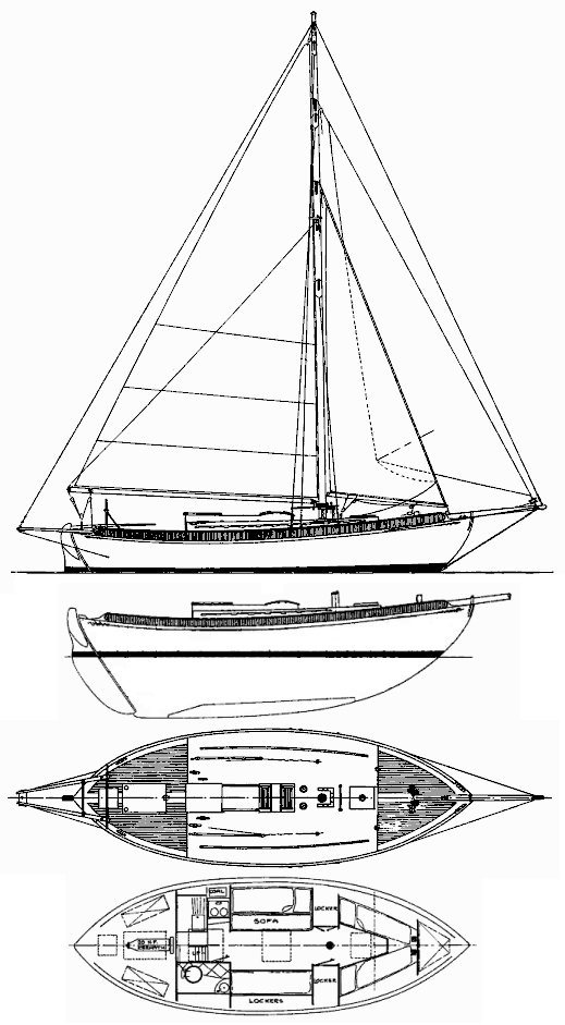 Thistle 31 sailboat under sail