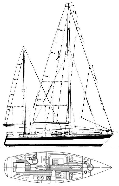 Trintella 53 sailboat under sail