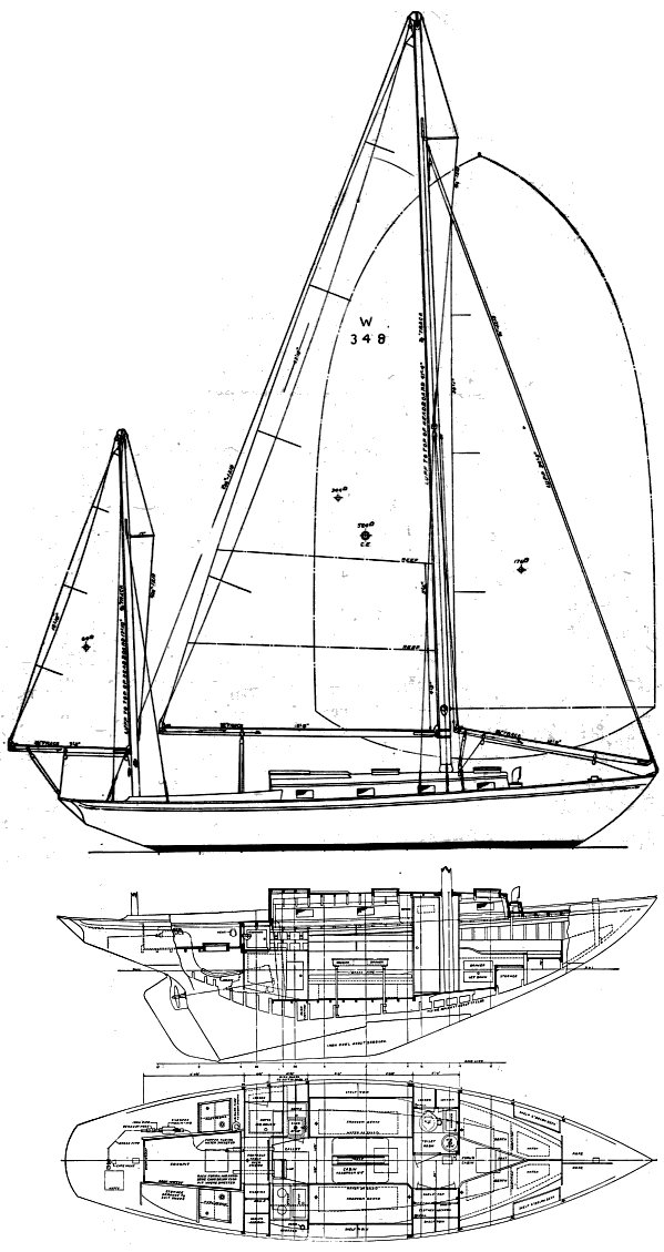 Winslow 36 sailboat under sail