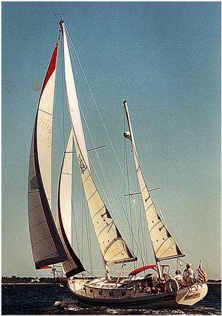 Bayfield 40 sailboat under sail