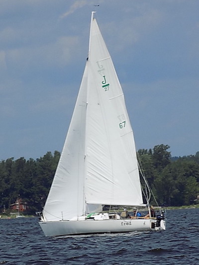 J27 sailboat under sail