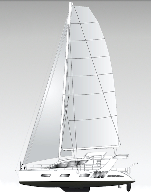 Xquisite x5 plus sailboat under sail