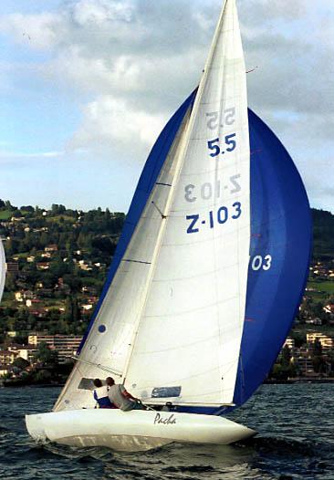 55 meter sailboat under sail