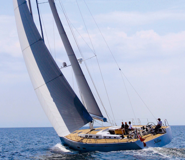 X 65 sailboat under sail