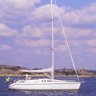 Maxi 380 sailboat under sail