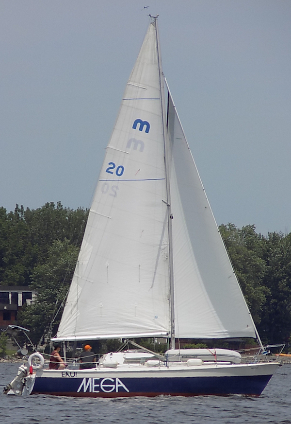 Mega 30 od cc sailboat under sail