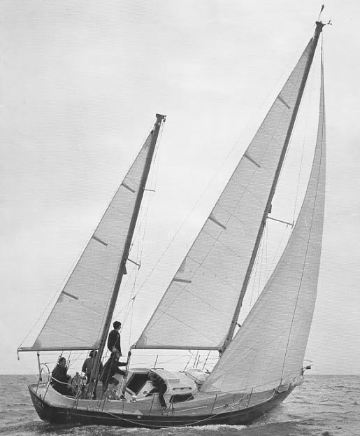 Biscay 36 sailboat under sail