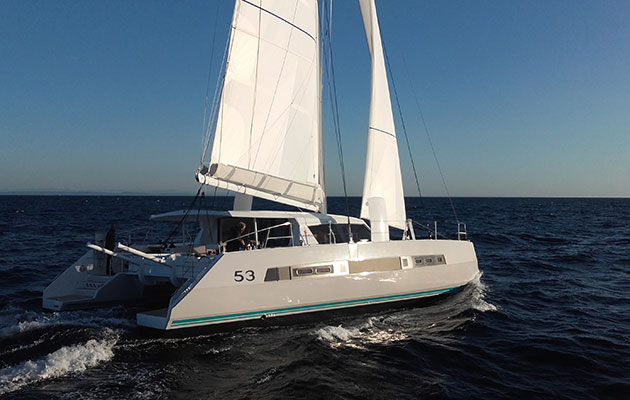 Catana 53 sailboat under sail