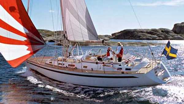 Najad 400 405 sailboat under sail