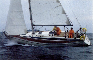 Finn 351 sailboat under sail