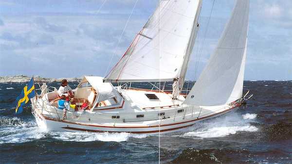 Najad 330 sailboat under sail