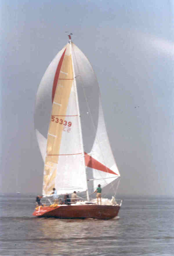 Garrett 40 gpr mh sailboat under sail