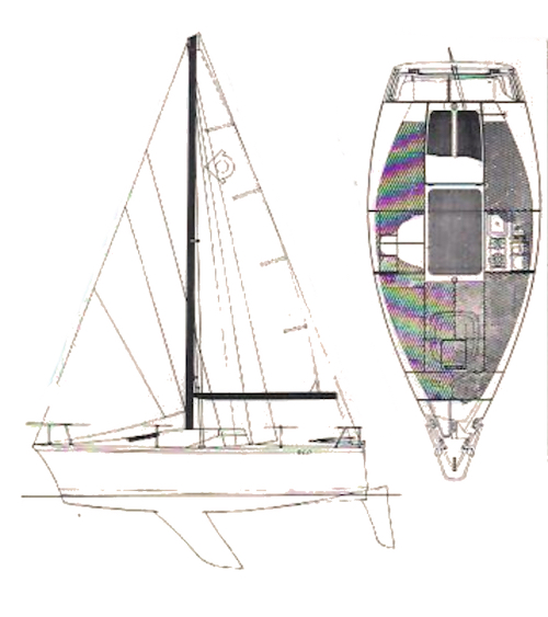 Ec 17 mosquito sailboat under sail