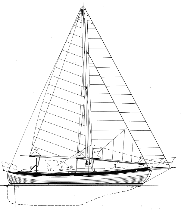 Hans christian 48 sailboat under sail