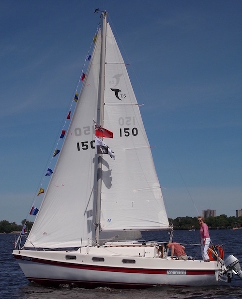 Tanzer 75 sailboat under sail