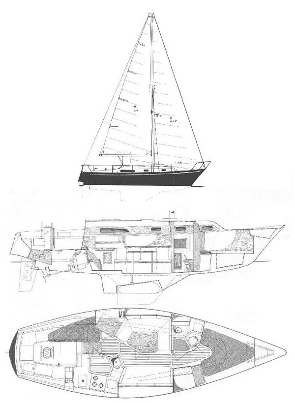 Irwin 34 citation sailboat under sail