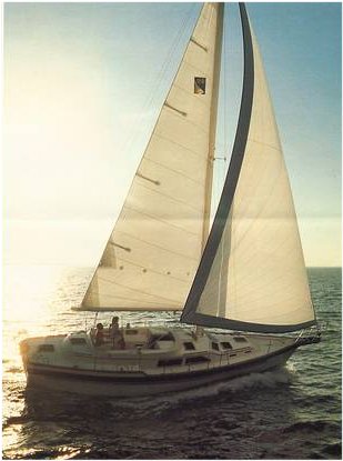 Irwin 38 mk2 sailboat under sail