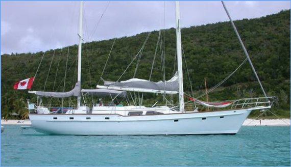 Irwin 54 sailboat under sail