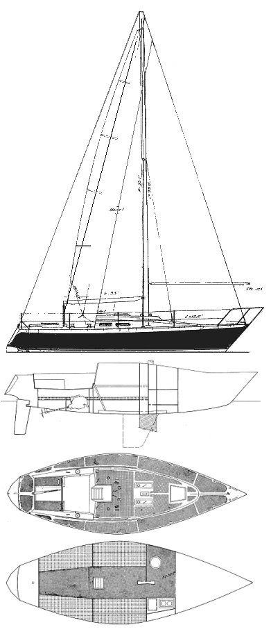 Irwin 12 ton sailboat under sail