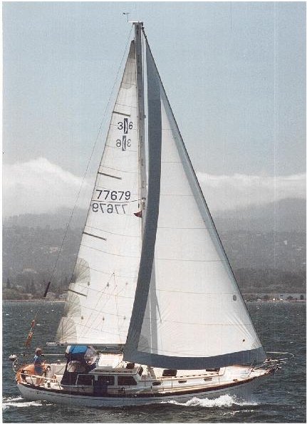 Freeport 36 islander sailboat under sail