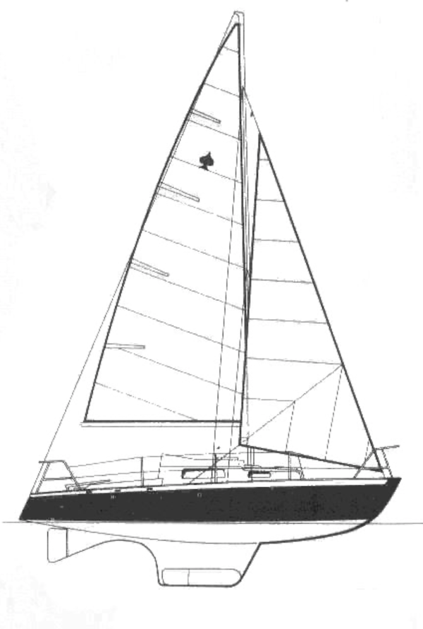 As de pique sailboat under sail