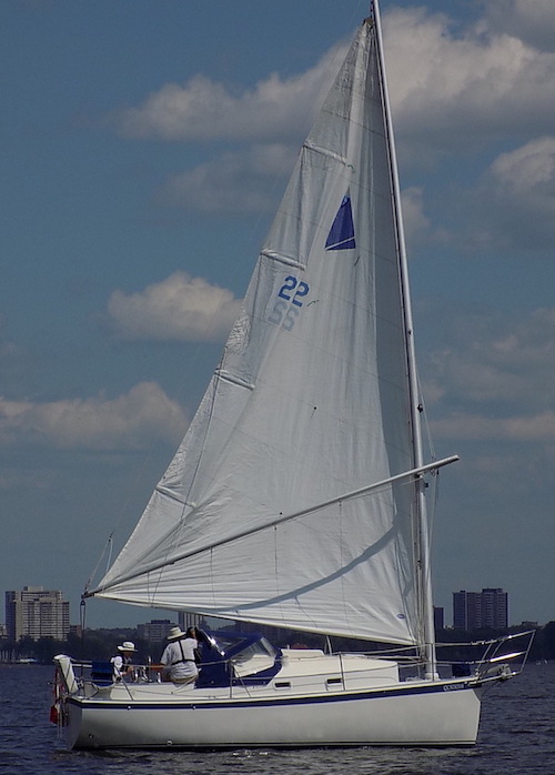 Nonsuch 22 sailboat under sail