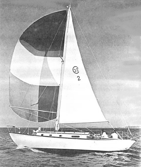 Chesapeake 32 sailboat under sail