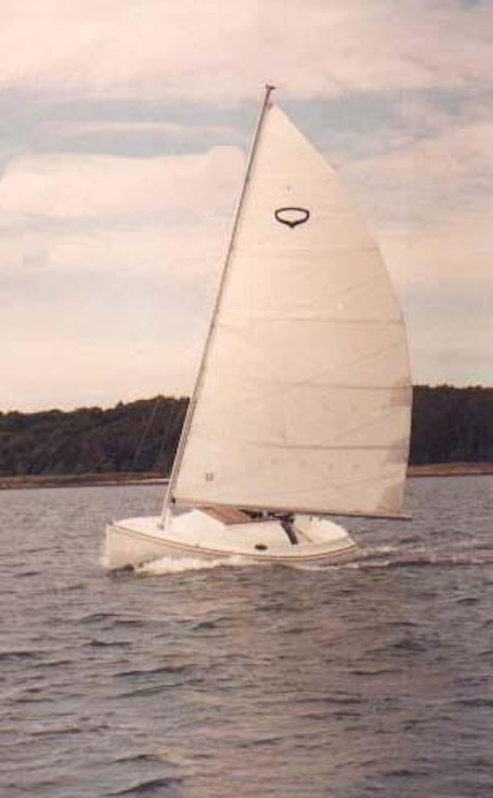 Mystic ali cat sailboat under sail