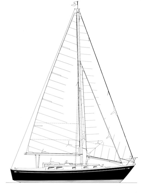 Goderich 35 sailboat under sail