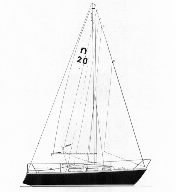 Naver 29 sailboat under sail