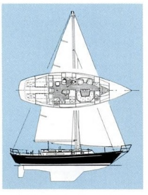 Ay 40 aragosa sailboat under sail