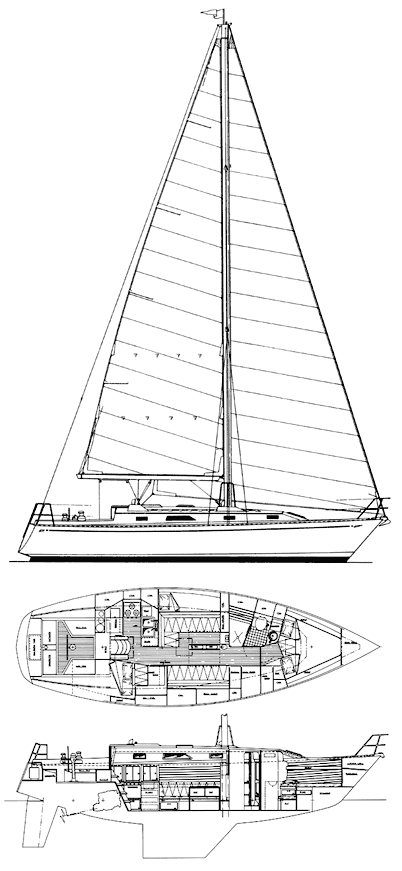 Aragosa 38 sailboat under sail