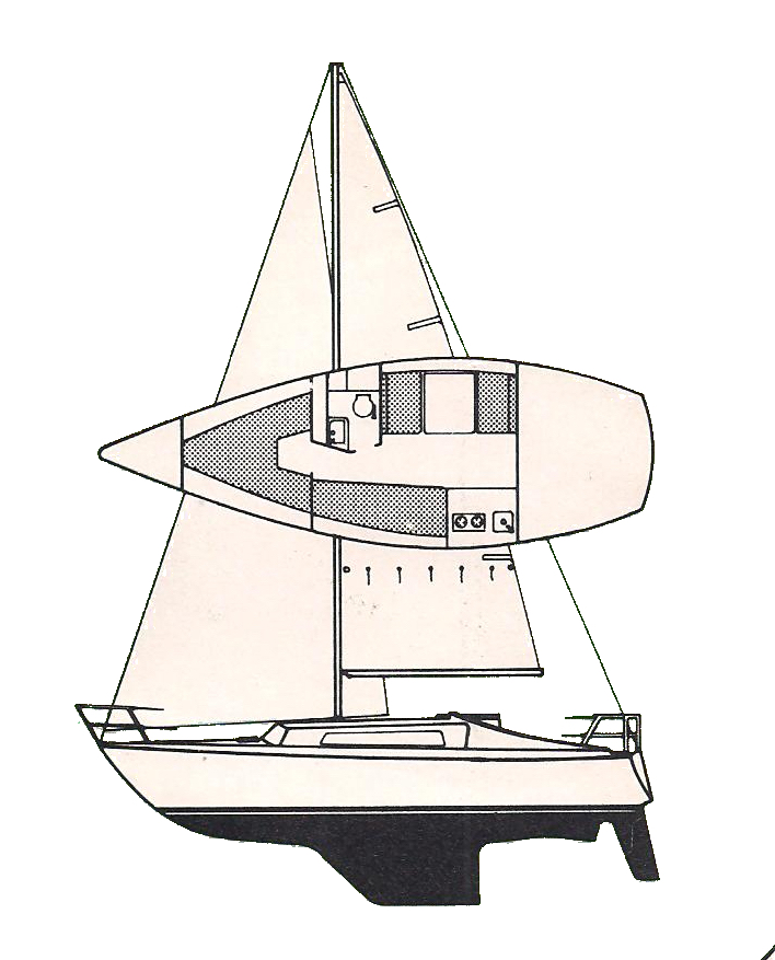 Super daimio sailboat under sail