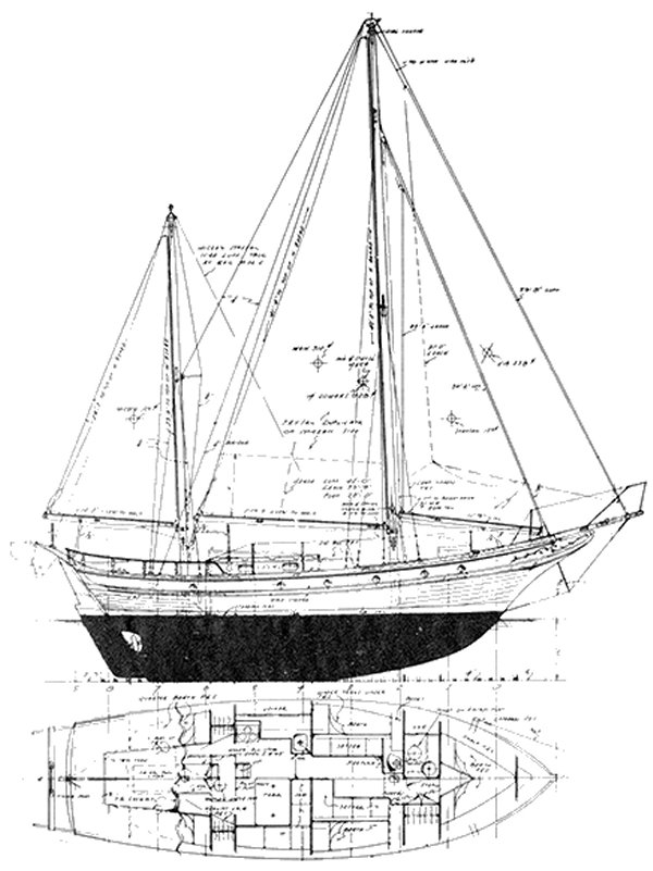 Porpoise garden sailboat under sail