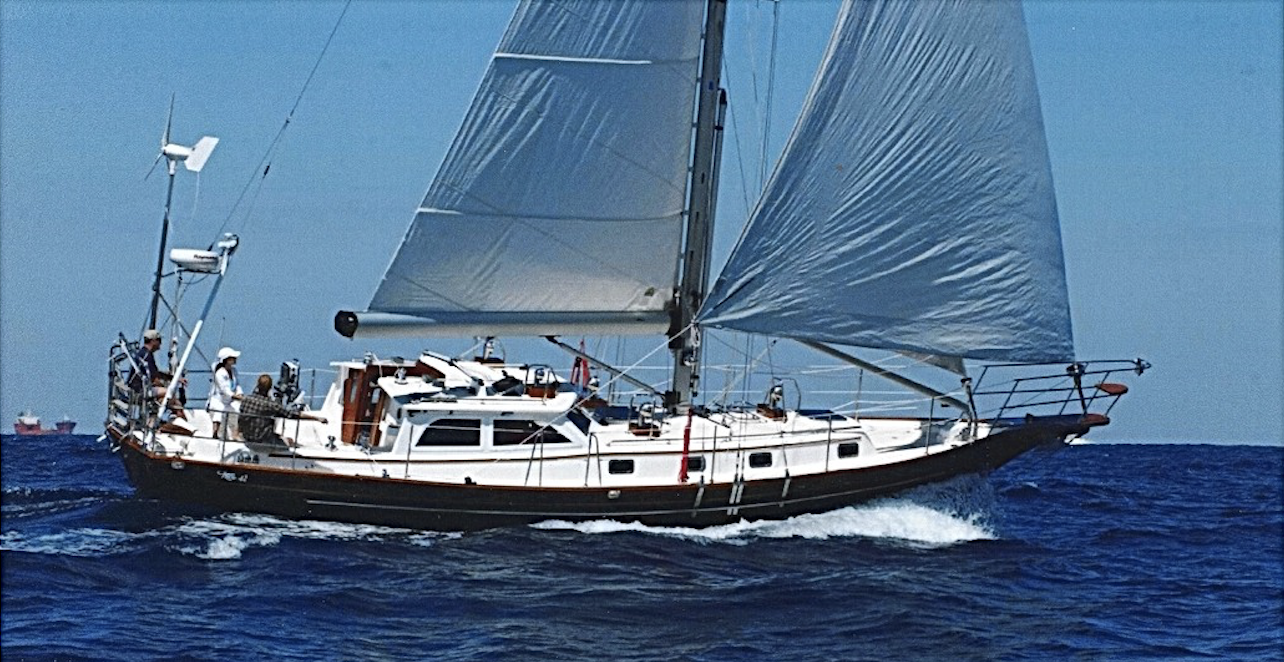 Cabo rico 42 pilot sailboat under sail