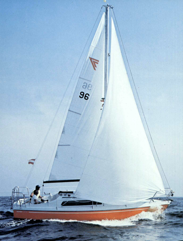 Sanset 77 sailboat under sail