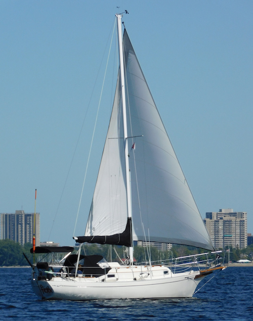 Bayfield 3032 sailboat under sail
