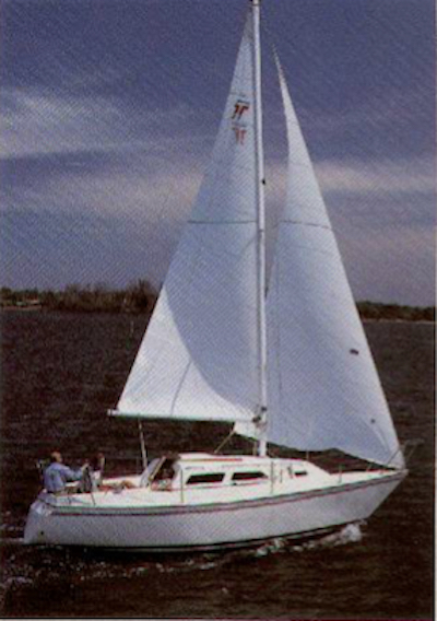 Pearson 27 triton 27 sailboat under sail