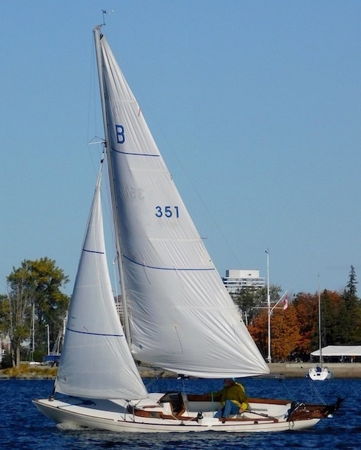 Bluenose sailboat under sail